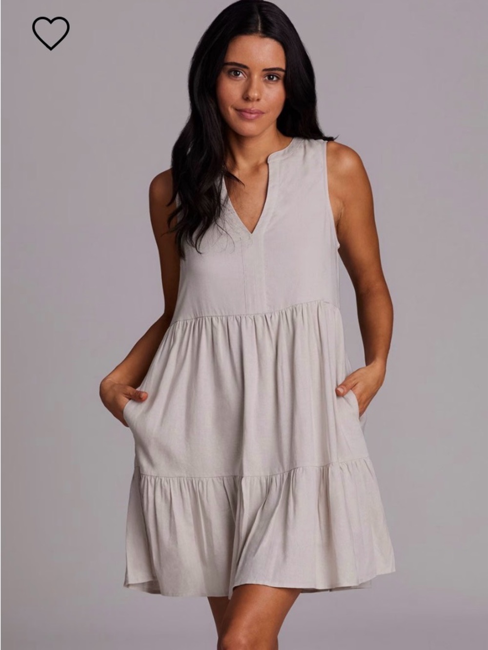 RBX Active Linen Popover dress in sand